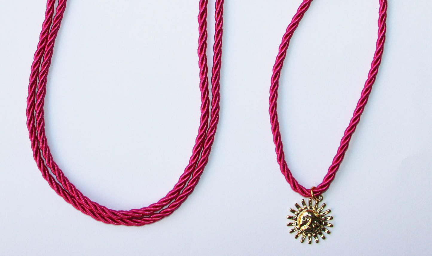 SOL CORD NECKLACE-PINK