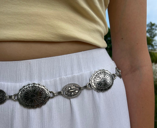Belt Chain with ornaments-Silver
