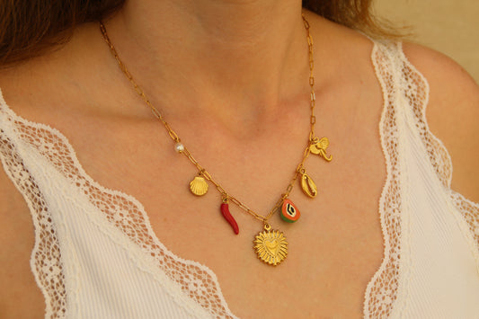 PAPRIKA CHARM NECKLACE-GOLD