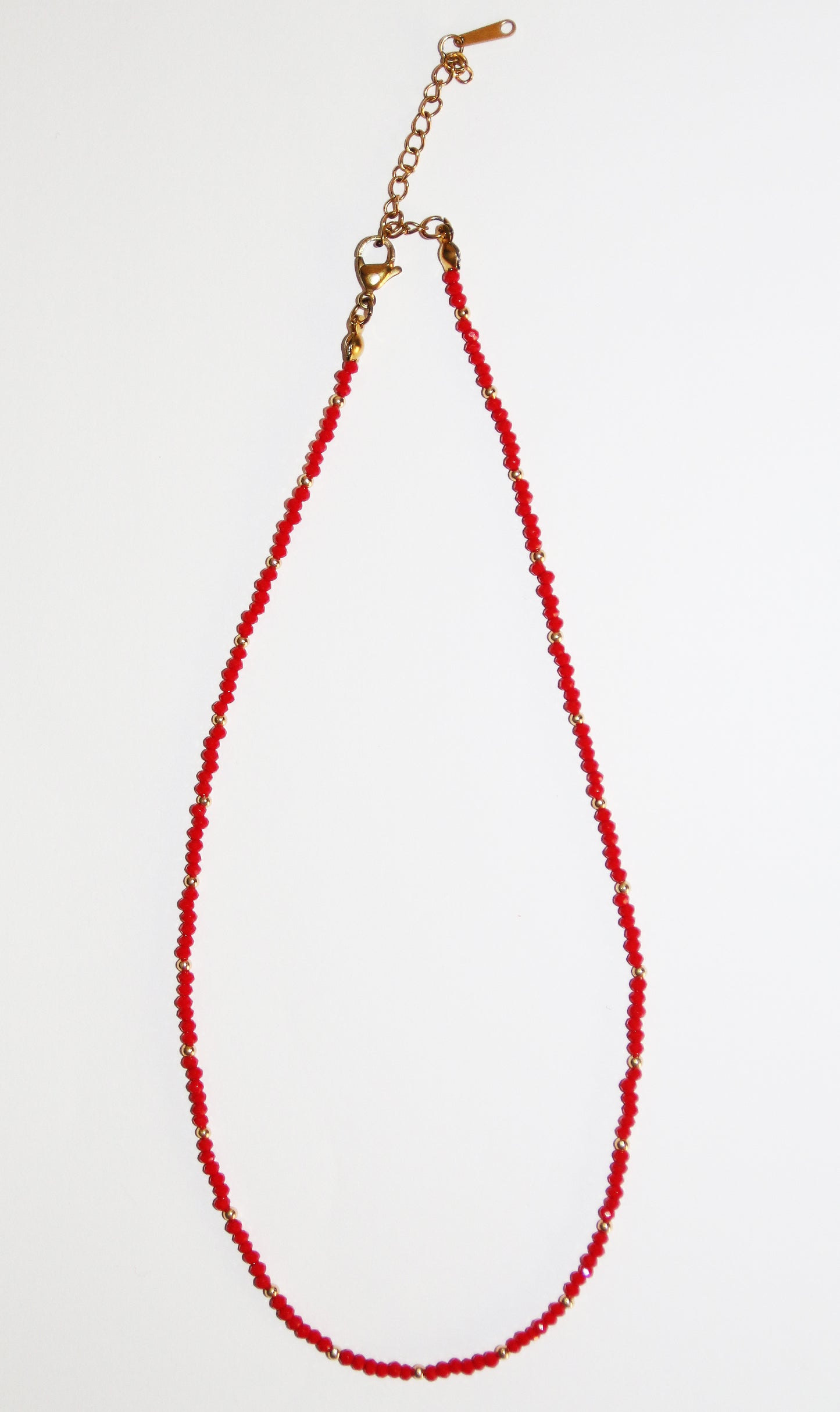BEADED NECKLACE-RED
