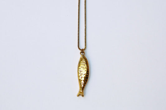 SARDINE PLEATED NECKLACE-GOLD